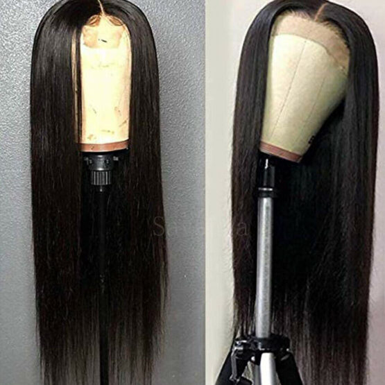 Synthetic Lace Front Wig Black Straight Wigs Heat Resistant Glueless Soft Hair - Image 3