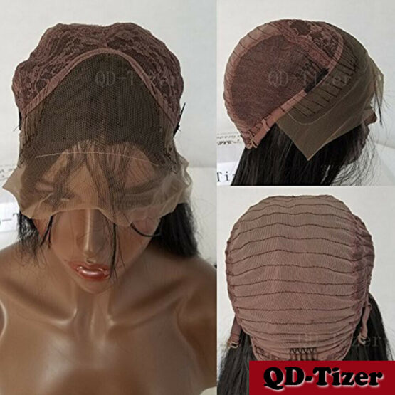 Women Long Black Kinky Curly Synthetic Lace Front Wigs Baby Hair Heat Resistant - Image 9