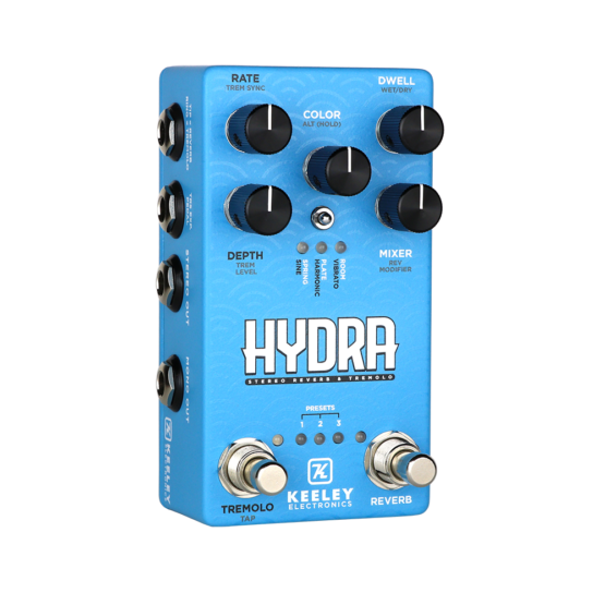 Used Keeley Hydra Stereo Reverb & Tremolo Guitar Effects Pedal