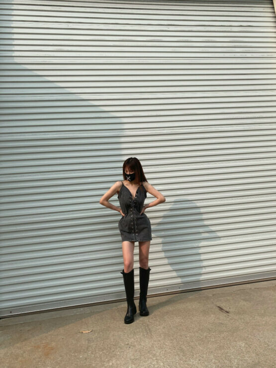 Women's Denim Cami Ladies Elastic Stretch Bodycon Causal Jean Mini Dress Skirt - Image 11